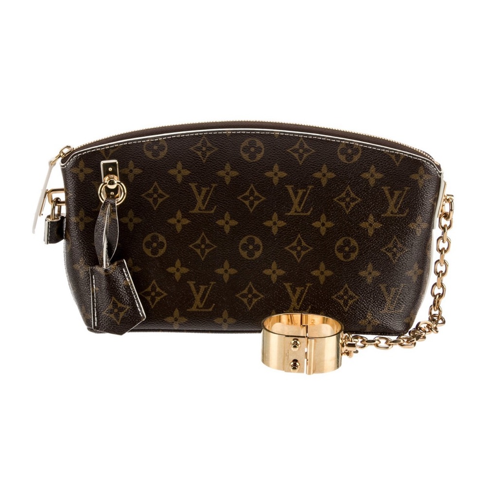 Louis Vuitton Black and Gold Monogram Clutch